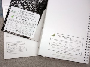 New Leaf labels on printed projects
