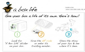 Box life transparently tracks the back-stories of where boxes have traveled. 