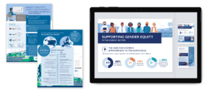 Infographics with illustration and data visualization