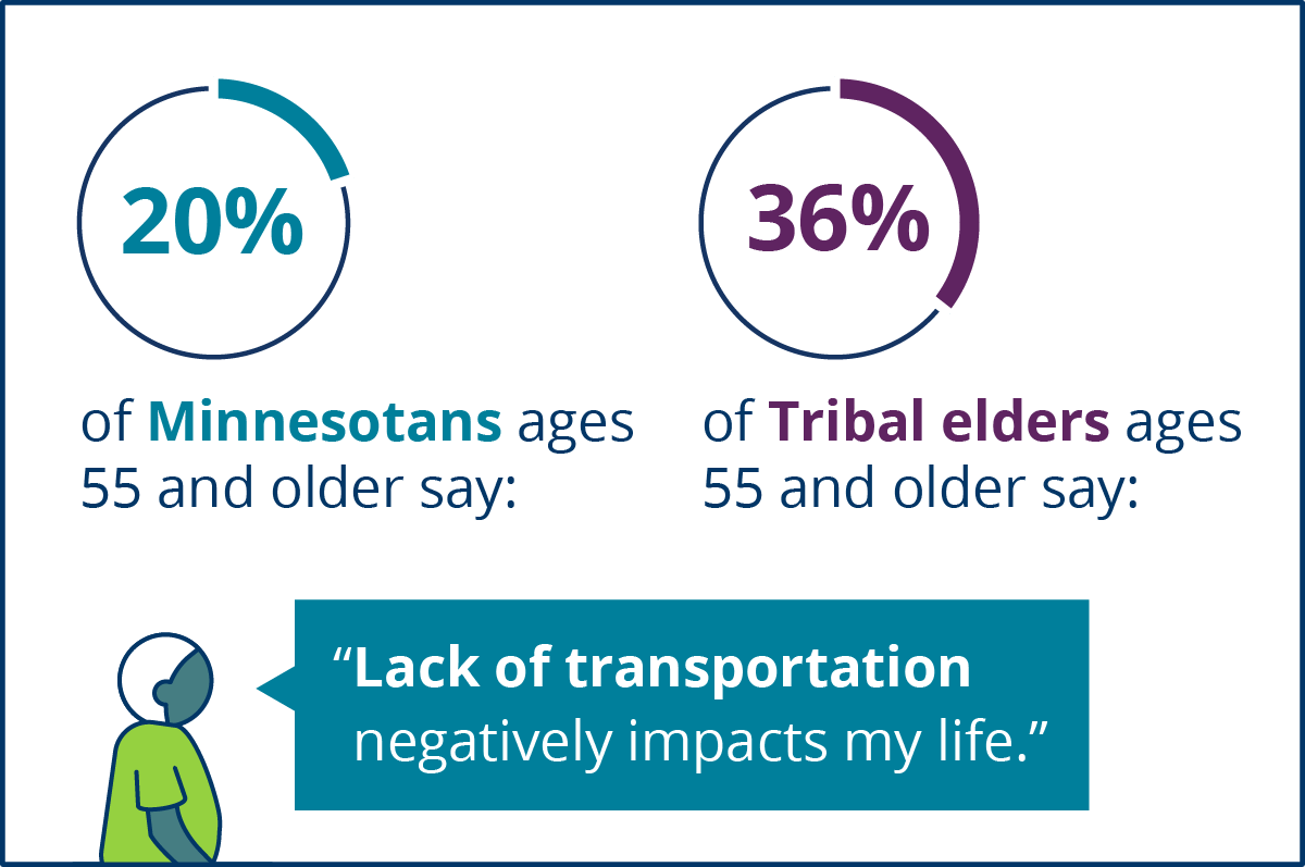 Donut charts about transportation access.