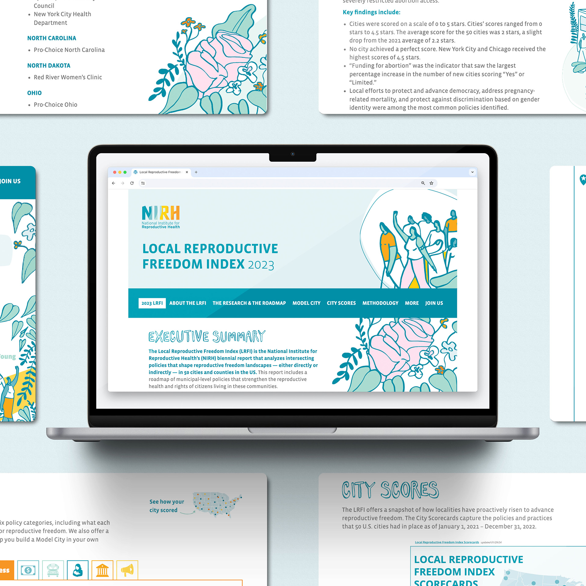 Digital scorecard website designed for the National Institute for Reproductive Health