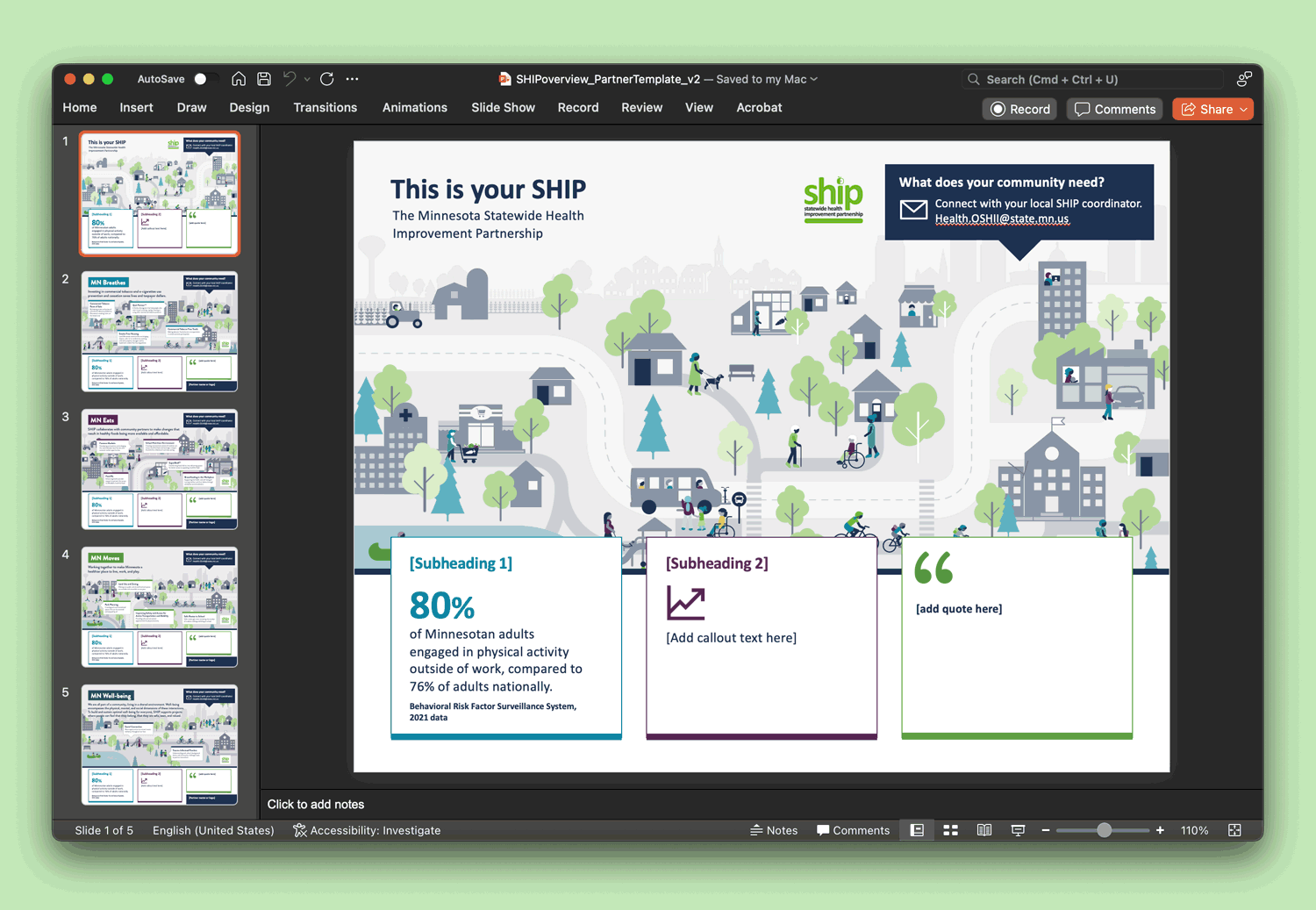 PowerPoint slides that partners can use to share their own facts and statistics