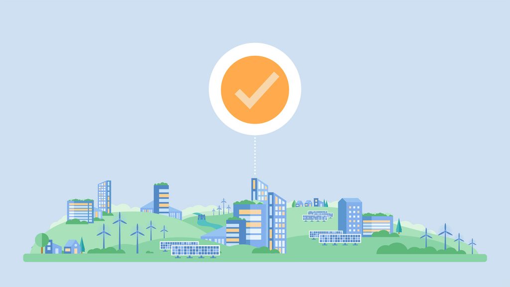 Animation frame showing a wide city landscape