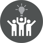 An icon representing a team kicking off a project