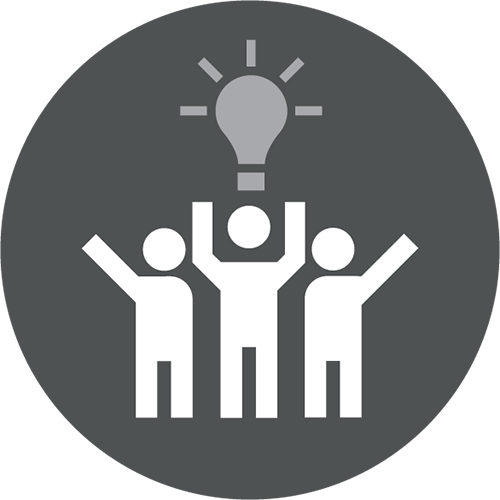 An icon representing a team kicking off a project