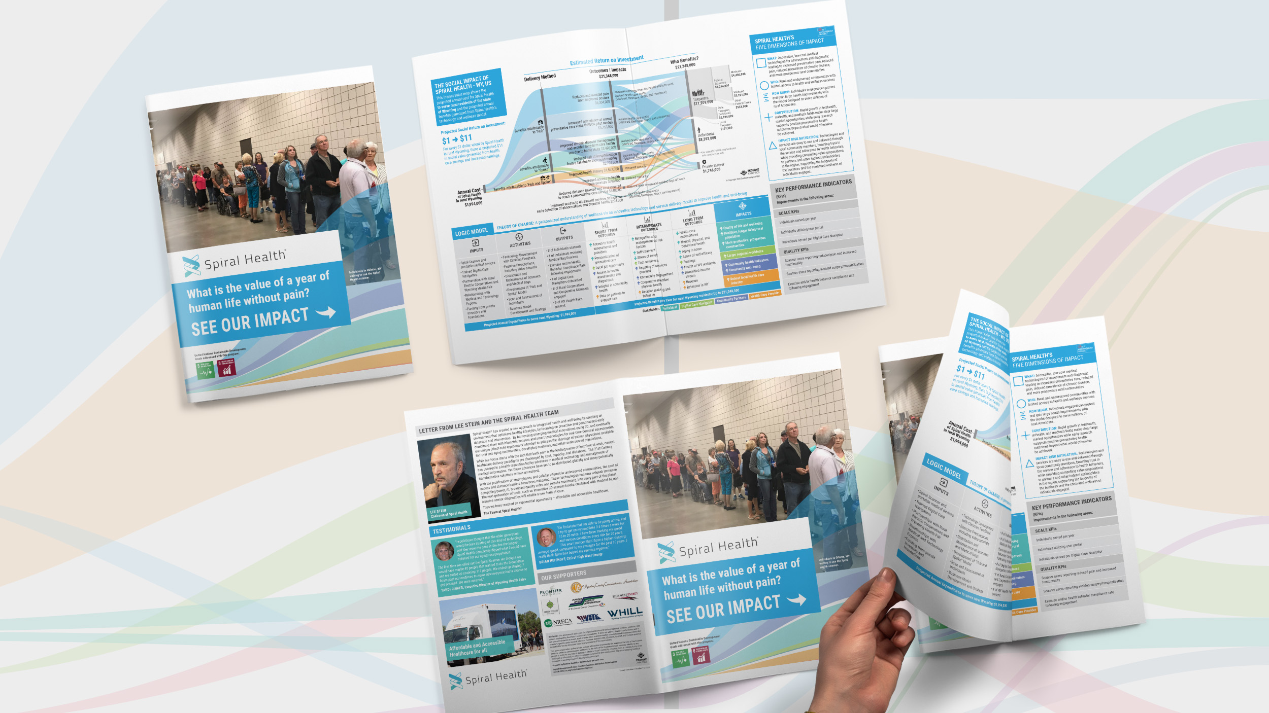 Data visualization in a social impact report
